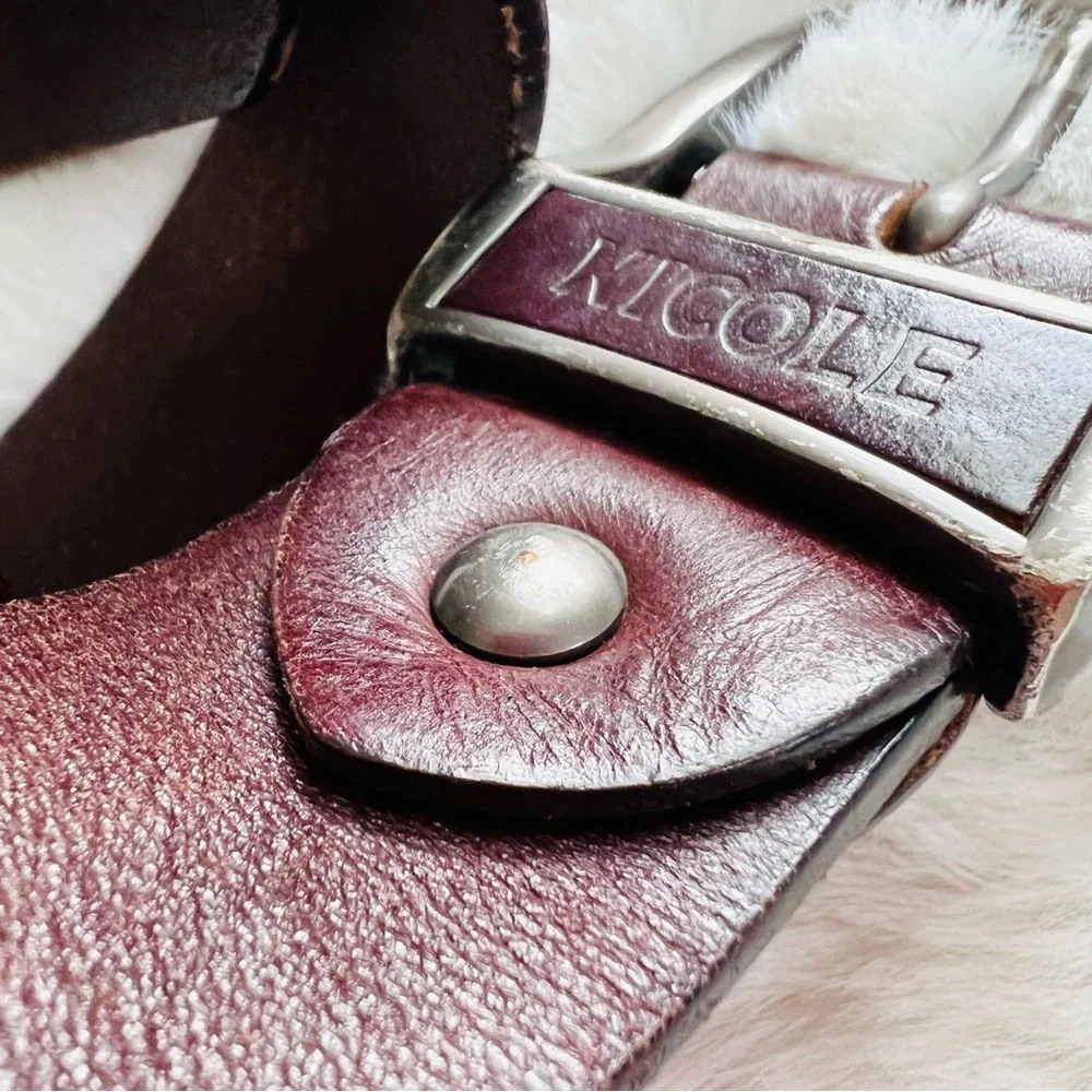 Vintage Nicole Genuine Leather Belt Brown 37” x 1.5”